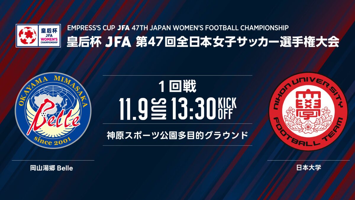 皇后杯 JFA第47回全日本女子サッカー選手権大会組み合わせ決定のお知らせ
