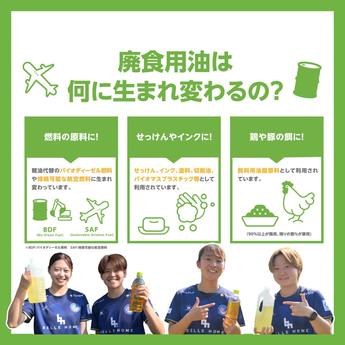 ホームゲームにおける廃食用油回収のお知らせ